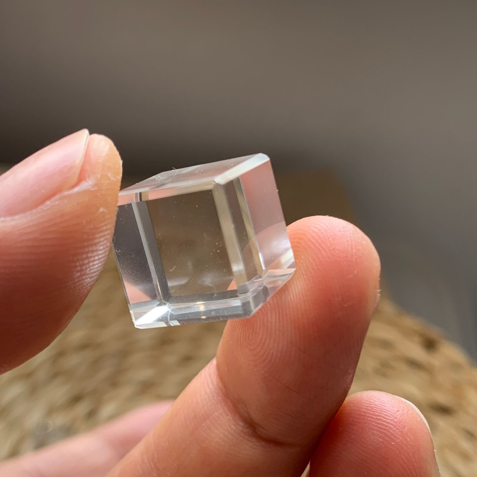 Natural Clear Quartz Cube Beads – 14mm | Set of 2